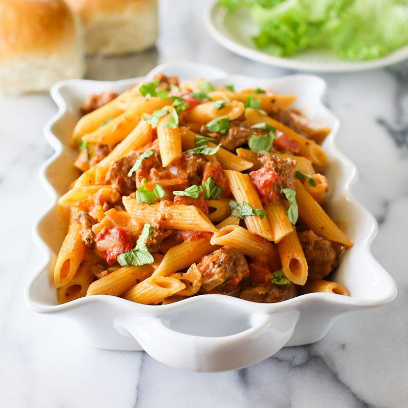 28. Creamy Sausage and Tomato Pasta